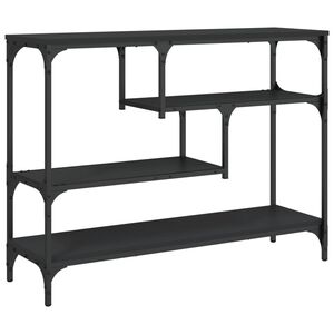 vidaXL fekete szerelt fa t&aacute;lal&oacute;asztal 100x30x75 cm