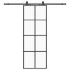 vidaXL fekete ESG &uuml;veg tol&oacute;ajt&oacute; f&eacute;mszerelv&eacute;ny-szettel 76x205 cm