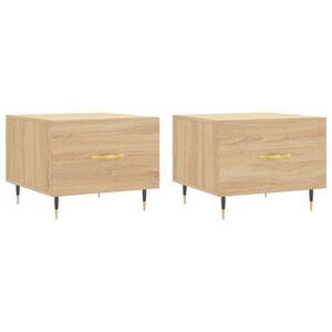 vidaXL 2 db sonoma t&ouml;lgy szerelt fa doh&aacute;nyz&oacute;asztal 50 x 50 x 40 cm