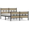 vidaXL sonoma t&ouml;lgy sz&iacute;nű f&eacute;m &aacute;gykeret matrac n&eacute;lk&uuml;l 135 x 190 cm