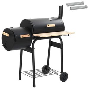 vidaXL K&uuml;lt&eacute;ri grill 104 x 58 x 114 cm Ac&eacute;l Fekete
