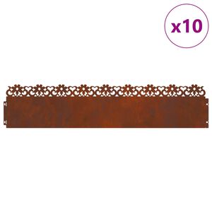 vidaXL Gyepszeg&eacute;lyek 10 db 103 x 0,05 x 22 cm Időj&aacute;r&aacute;s&aacute;ll&oacute; Ac&eacute;l