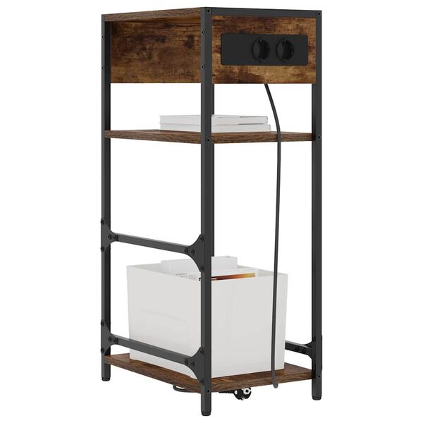 vidaXL &Eacute;jjeliszekr&eacute;ny F&uuml;st&ouml;lt t&ouml;lgy 40 x 27 x 76 cm Faanyag