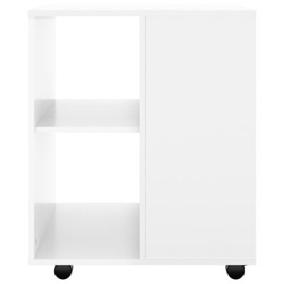 vidaXL magasfényű fehér forgácslap kerekes szekrény 60 x 53 x 72 cm