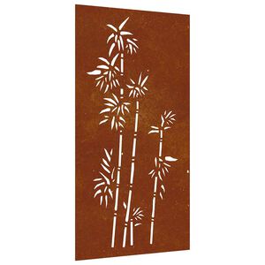 vidaXL bambuszmint&aacute;s corten ac&eacute;l kerti fald&iacute;sz 105 x 55 cm