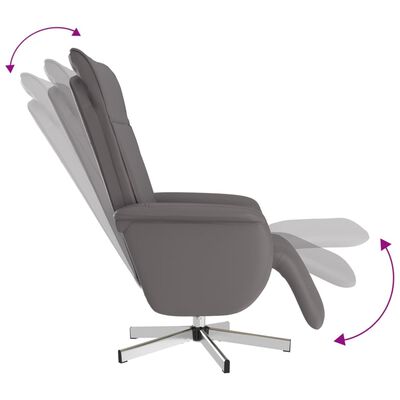 vidaXL szürke műbőr dönthető fotel lábtartóval