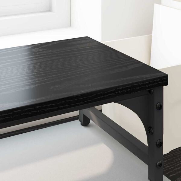 vidaXL Monitor Tart&oacute; Fekete t&ouml;lgy 105 x 23 x 15,5 cm Faanyag