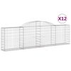 vidaXL 12 db &iacute;ves horganyzott vas gabion kos&aacute;r 300x30x80/100 cm