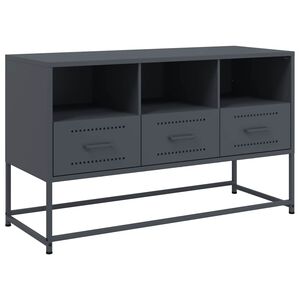 vidaXL antracitsz&uuml;rke ac&eacute;l TV-szekr&eacute;ny 100,5x39x60,5 cm