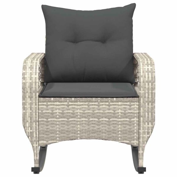 vidaXL szürke polyrattan kerti hintaszék párnákkal