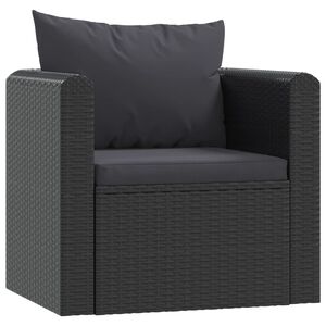 vidaXL fekete polyrattan egyszem&eacute;lyes kanap&eacute; p&aacute;rn&aacute;kkal