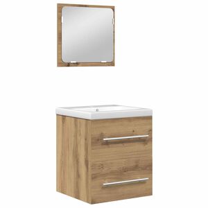 vidaXL F&uuml;rdőszoba b&uacute;tor szett 2 db Artisan t&ouml;lgy 41 x 38,5 x 48 cm