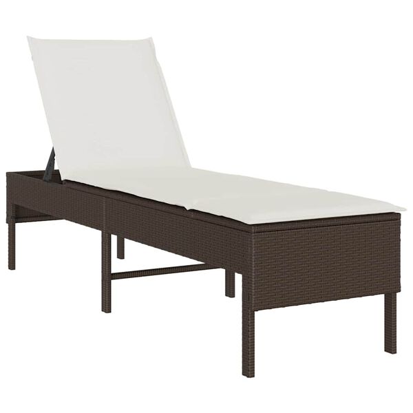vidaXL barna polyrattan napoz&oacute;&aacute;gy p&aacute;rn&aacute;val 55x200x44 cm