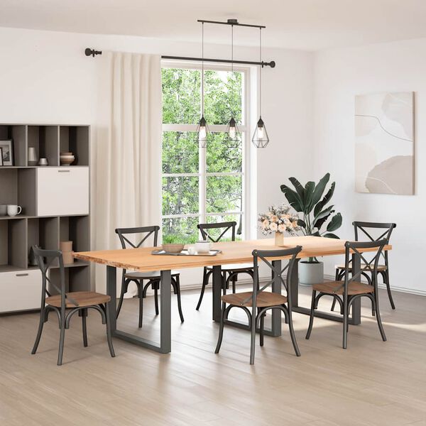 vidaXL 3 db antracitsz&uuml;rke, U alak&uacute; &eacute;tkezőasztal l&aacute;b 100 x (72-73) cm ac&eacute;l