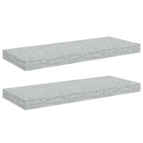 vidaXL 2 db betonsz&uuml;rke MDF lebegő fali polc 60 x 23,5 x 3,8 cm