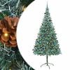 vidaXL Mű kar&aacute;csonyfa 300 LED-del &aacute;llv&aacute;nnyal Z&ouml;ld 210 cm PVC &eacute;s Ac&eacute;l