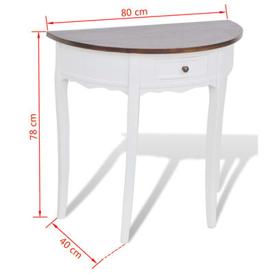 vidaXL félkör alakú, fiókos tálalóasztal barna asztallappal