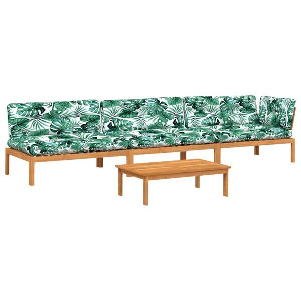 vidaXL 4 r&eacute;szes t&ouml;m&ouml;r ak&aacute;cfa kerti raklap &uuml;lőgarnit&uacute;ra p&aacute;rn&aacute;val