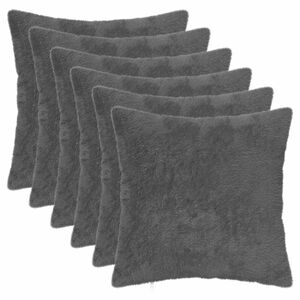 vidaXL P&aacute;rna huzat 6 db HEERLEN S&ouml;t&eacute;tsz&uuml;rke 30 x 30 cm Műny&uacute;l Szőr