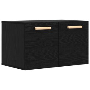 vidaXL Fali Szekr&eacute;ny Fekete t&ouml;lgy 60 x 36,5 x 35 cm Szerelt Fa