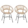 vidaXL &Eacute;tkezősz&eacute;k 2 db Rattan &eacute;s Vas Term&eacute;szetes 54 x 65 x 82 cm