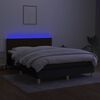 vidaXL fekete sz&ouml;vet rug&oacute;s &eacute;s LED-es &aacute;gy matraccal 140x190 cm