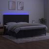 vidaXL fekete b&aacute;rsony rug&oacute;s &eacute;s LED-es &aacute;gy matraccal 200x200 cm