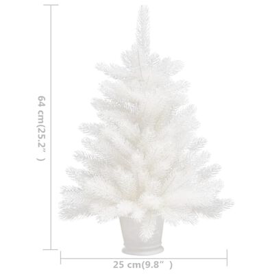 vidaXL fehér műkarácsonyfa élethű tűlevelekkel 65 cm