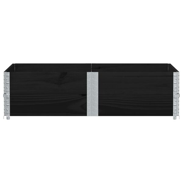 vidaXL 2 db fekete tömör fenyőfa raklapmagasító 150 x 100 cm