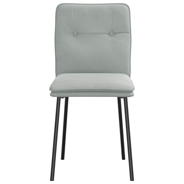 vidaXL 2 db világosszürke bársony étkezőszék