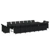 vidaXL 19 r&eacute;szes fekete polyrattan kerti &eacute;tkezőgarnit&uacute;ra p&aacute;rn&aacute;kkal