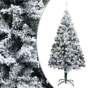 vidaXL z&ouml;ld PVC műkar&aacute;csonyfa h&oacute;val 180 cm
