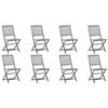 vidaXL 8 db &ouml;sszecsukhat&oacute; t&ouml;m&ouml;r ak&aacute;cfa kerti sz&eacute;k p&aacute;rn&aacute;kkal