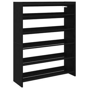 vidaXL fekete szerelt fa cipőt&aacute;rol&oacute; szekr&eacute;ny 80x25x100 cm