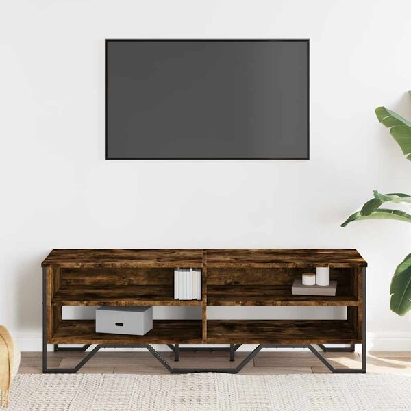 vidaXL füstös tölgy színű szerelt fa TV-szekrény 122 x 34 x 41 cm