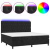 vidaXL fekete b&aacute;rsony rug&oacute;s &eacute;s LED-es &aacute;gy matraccal 200x200 cm
