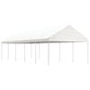 vidaXL feh&eacute;r polietil&eacute;n pavilon tetővel 11,15 x 4,08 x 3,22 m