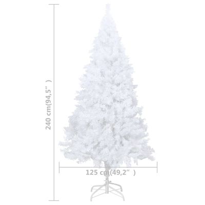 vidaXL fehér megvilágított műkarácsonyfa gömb szettel 240 cm