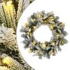 vidaXL Kar&aacute;csonyi koszor&uacute; Z&ouml;ld &eacute;s Feh&eacute;r &Oslash; 50 cm PVC &eacute;s PE 25 LED