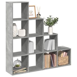 vidaXL 4 szintes betonsz&uuml;rke szerelt fa k&ouml;nyvespolc 131,5x29x131,5 cm