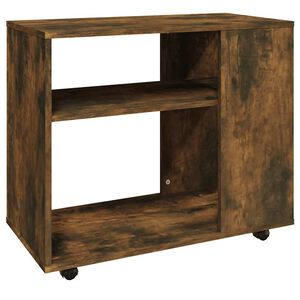 vidaXL f&uuml;st&ouml;s t&ouml;lgy sz&iacute;nű szerelt fa kisasztal 70 x 35 x 60,5 cm