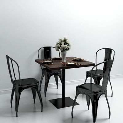 vidaXL sötét hamuszínű MDF/acél bisztró asztal 80 x 80 x 75 cm