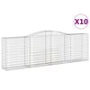 vidaXL 10 db &iacute;ves horganyzott vas gabion kos&aacute;r 400x50x120/140 cm