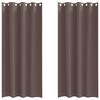 vidaXL Fekete F&uuml;gg&ouml;ny Gyűrűkkel 2 db S&ouml;t&eacute;t Barna 260 x 140 cm