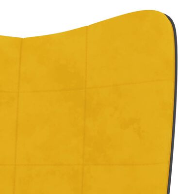 vidaXL mustársárga bársony és PVC pihenőszék lábtartóval