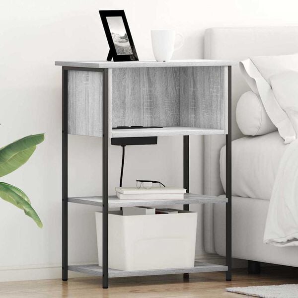 vidaXL &Eacute;jjeliszekr&eacute;ny Sz&uuml;rke Sonoma 55 x 31 x 76 cm Faanyag