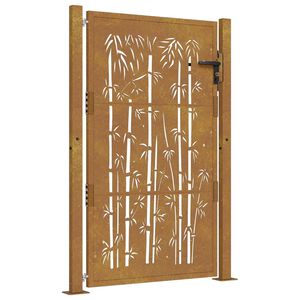 vidaXL Corten acél, bambusz mintás kerti kapu 100x150 cm