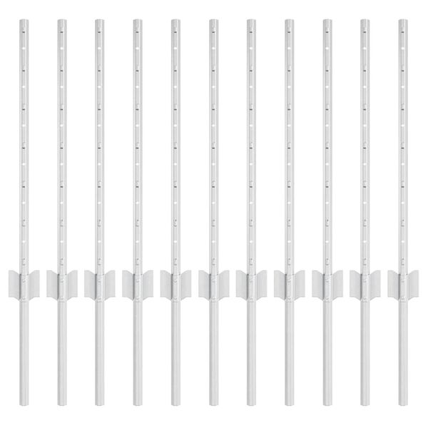 vidaXL Ker&iacute;t&eacute;soszlop 11 pcs Ez&uuml;st 60 cm Ac&eacute;l