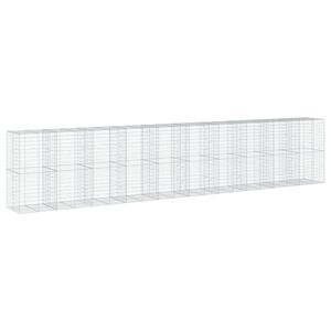 vidaXL horganyzott vas gabion kos&aacute;r fed&eacute;llel 1000 x 100 x 200 cm