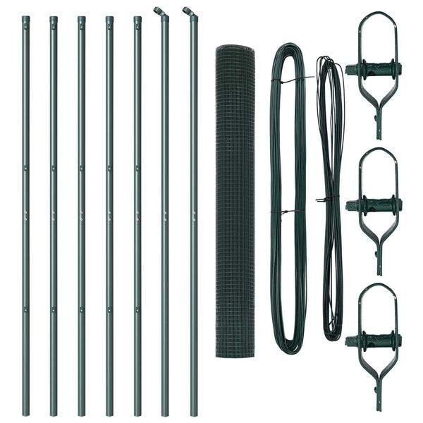 vidaXL Ker&iacute;t&eacute;soszlop Z&ouml;ld 10 x 1,2 m (12 x 12 mm h&aacute;l&oacute;) Ac&eacute;l &eacute;s PVC